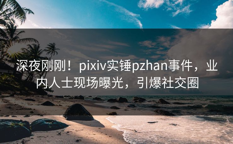 深夜刚刚!pixiv实锤pzhan事件,业内人士现场曝光,引爆社交圈 深夜刚刚!pixiv实锤pzhan事件,业内人士现场曝光,引爆社交圈