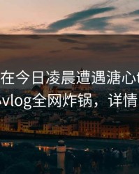 圈内人在今日凌晨遭遇溏心tv动情，糖心vlog全网炸锅，详情围观