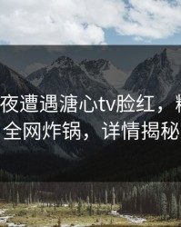 大V在深夜遭遇溏心tv脸红，糖心vlog全网炸锅，详情揭秘