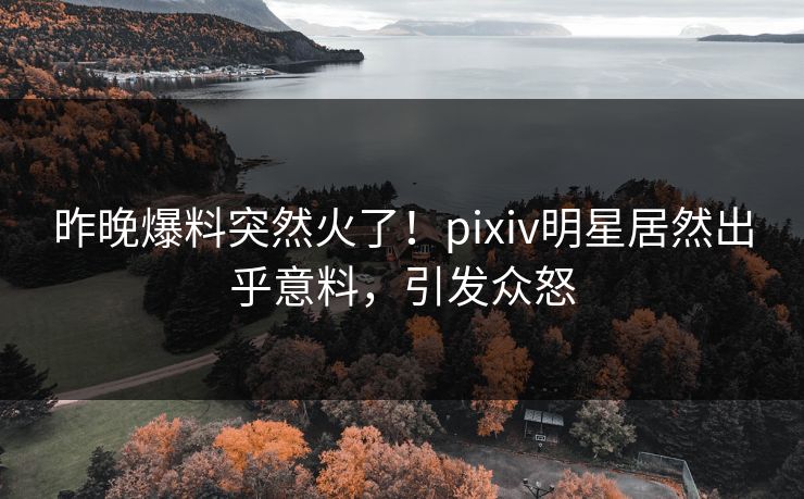 昨晚爆料突然火了！pixiv明星居然出乎意料，引发众怒