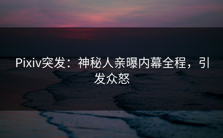 Pixiv突发：神秘人亲曝内幕全程，引发众怒