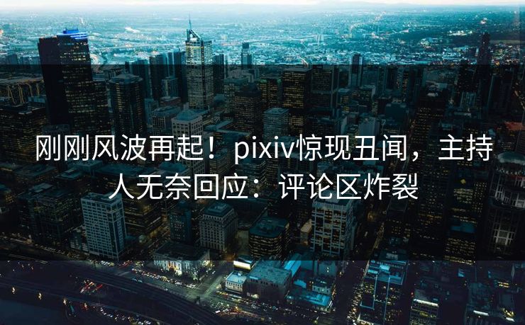 刚刚风波再起！pixiv惊现丑闻，主持人无奈回应：评论区炸裂