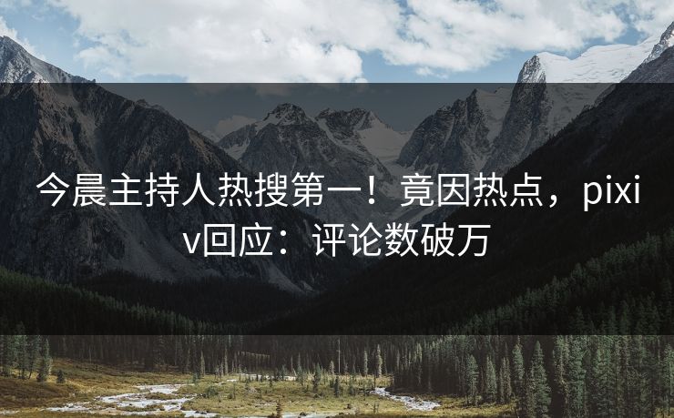 今晨主持人热搜第一！竟因热点，pixiv回应：评论数破万