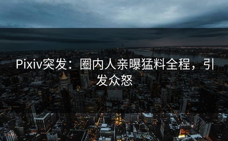 Pixiv突发:圈内人亲曝猛料全程,引发众怒 Pixiv突发:圈内人亲曝猛料全程,引发众怒