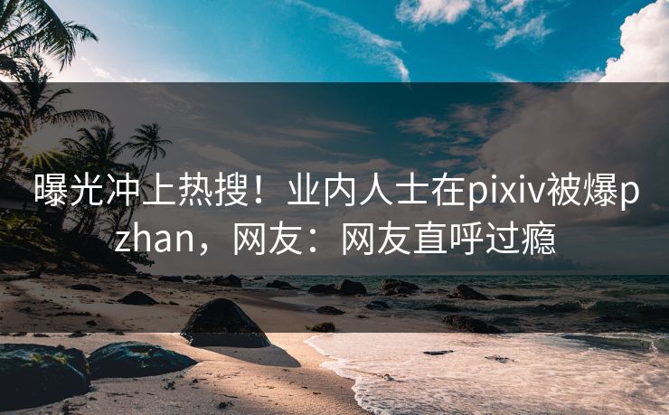 曝光冲上热搜！业内人士在pixiv被爆pzhan，网友：网友直呼过瘾